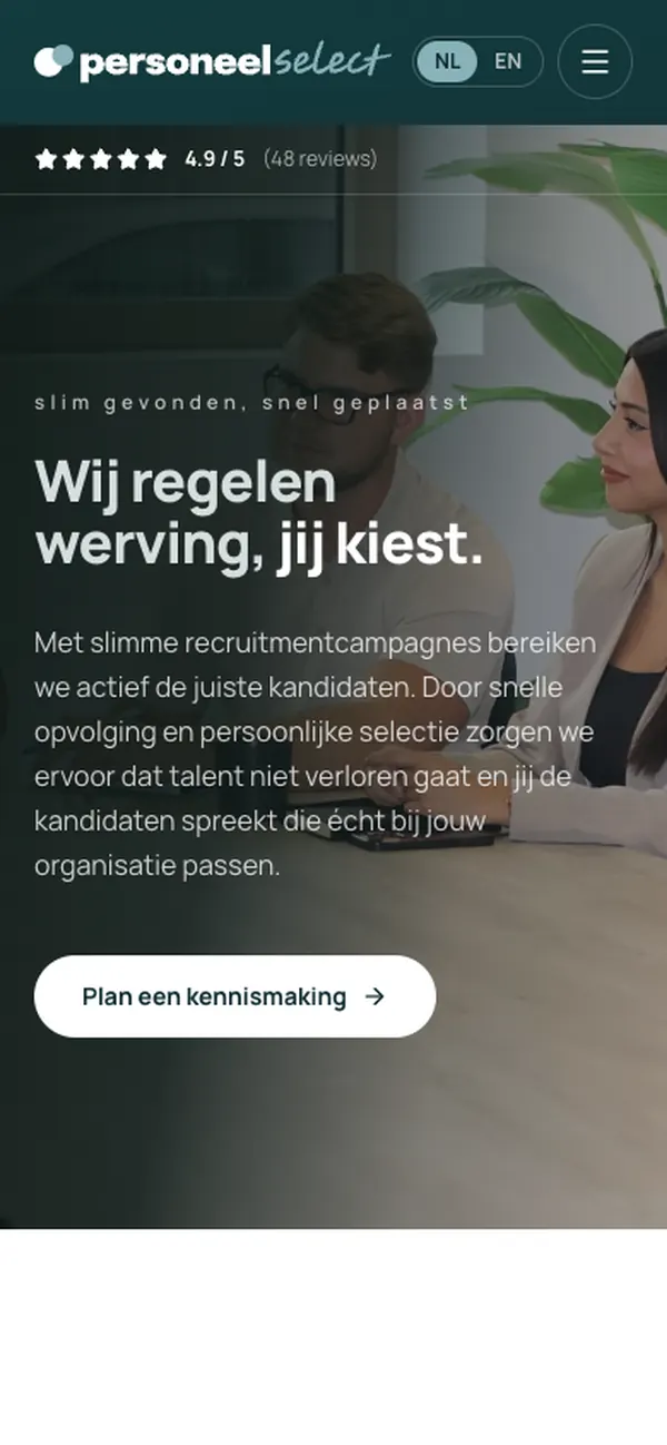 Website van Personeel Select