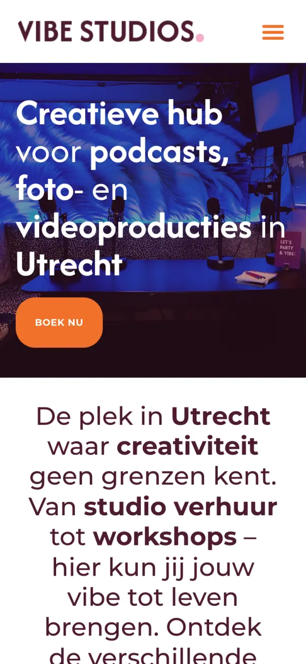 Website van Vibe Studios