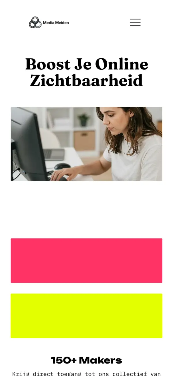 Mobile website of Media Meiden
